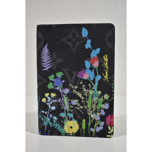 Louis Vuitton Monogram Eclipse Foliage Floral Multicolor Pocket Organizer Wallet - Picture 2 of 9
